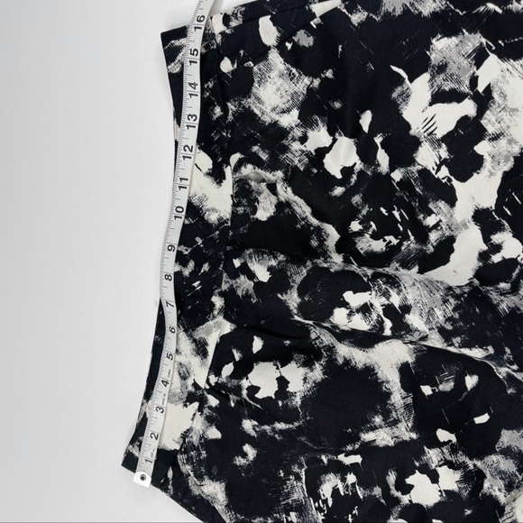 Halogen Nordstrom Skirt Silk Blend Black White Date Cocktail Career Office - Picture 8 of 13